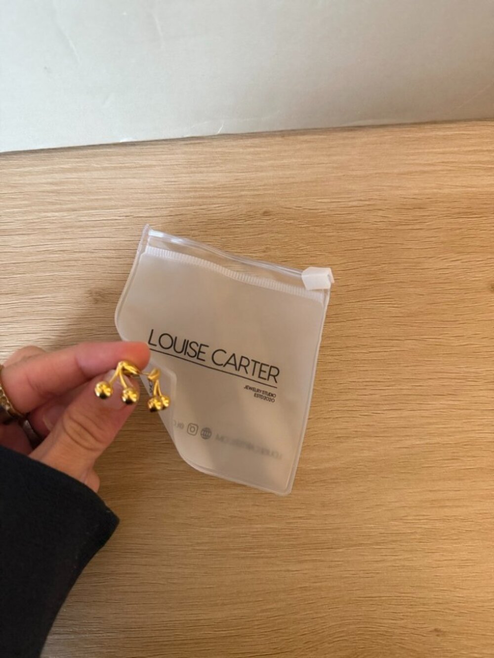Louise Carter Gold Cherry Earrings with Pouch
